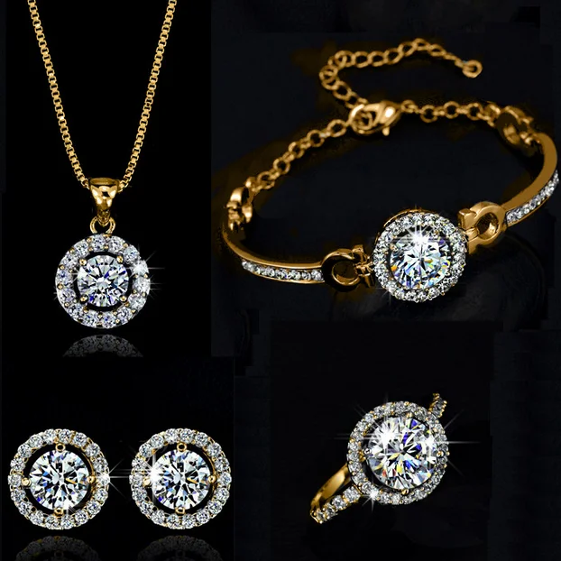OMHXZJ AAA Австрийский Кристалл Золото Серебро 18KT Платина женщина невесты Святого