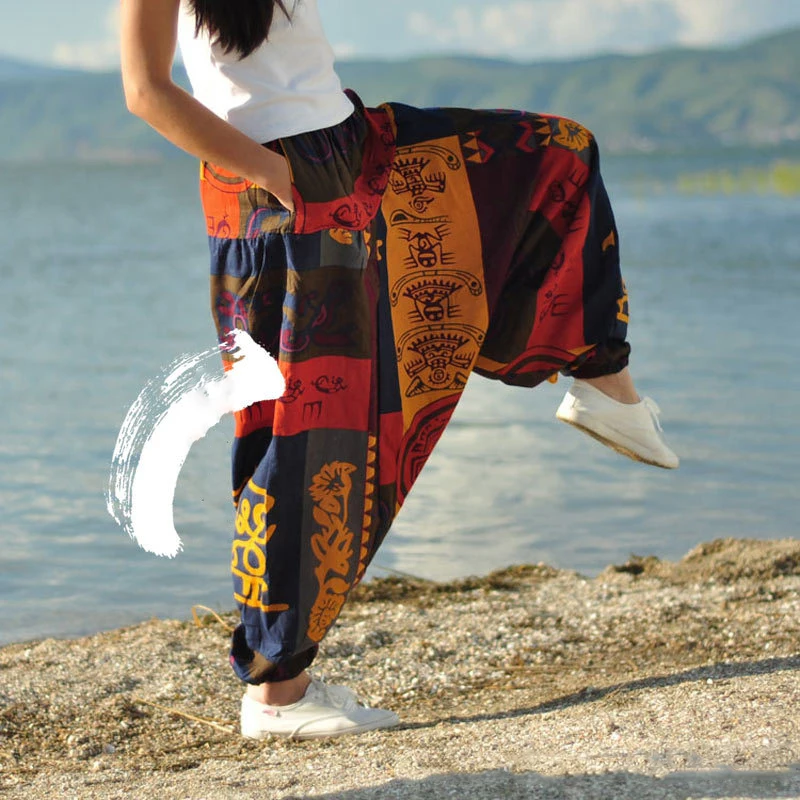 Men Women Dance Pants Big Crotch Trousers Wide Leg Loose Version Couple Unisex Pant Ethnic |