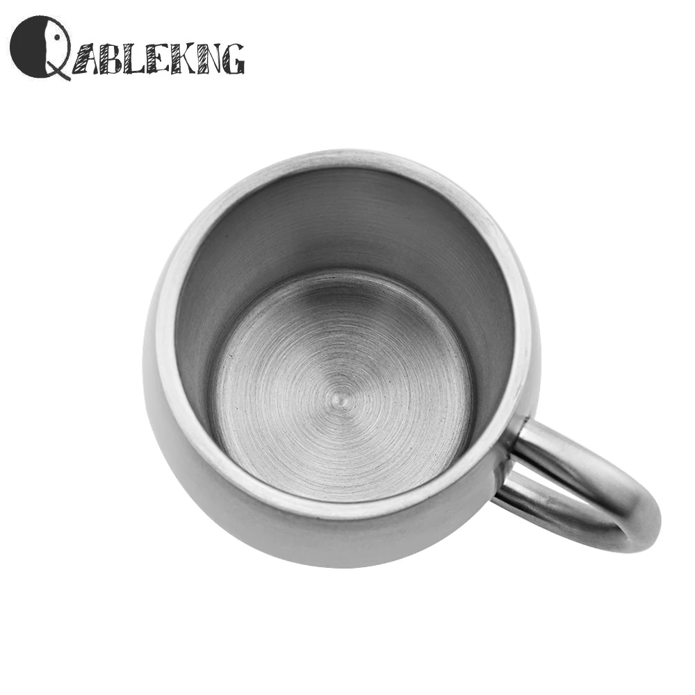 QABLEKNG Classic Stainless Steel Tea Cups Fashion Heat Resistant Coffee Mug Creative Double Wall Beer Mugs Big Tummy Drinkware | Дом и сад