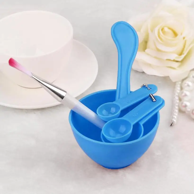 2018 Новое поступление 4 в 1 сделай сам маска для лица щетка и чашка смешивания ложка