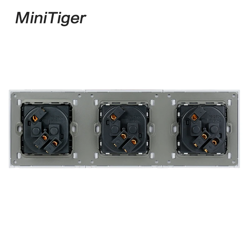 Штепсельная розетка Minitiger Белая настенная панель из поликарбоната заземленная 16