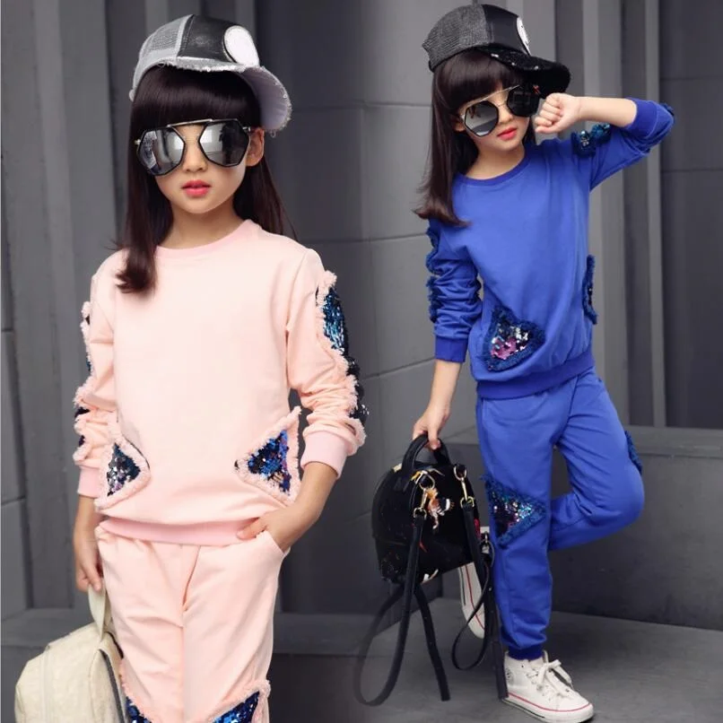 Комплект повседневной одежды из 2 предметов для девочек подростков толстовка +