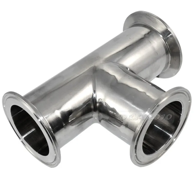 MEGAIRON 1-1/4&quot OD 57mm Stainless Steel SS316 Sanitary 3 Way Tee Ferrule 77MM Fit 2.5&quot Tri Clamp | Обустройство дома