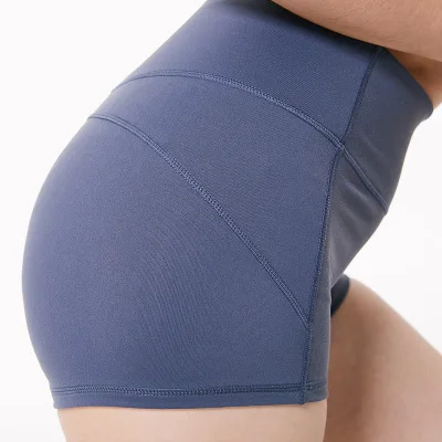 NWT Eshtanga женские спортивные шорты Йога высокие мужские плавки беговые кототкое быстросохнущее упражнения Тренировка Стрейч тренировочные шорты - Цвет: machblue