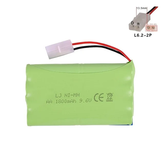 

9.6v 1800mah/2800mah AA NI-MH H Battery L6.2-2P plus Electric toys Remote car ship robot rechargeable