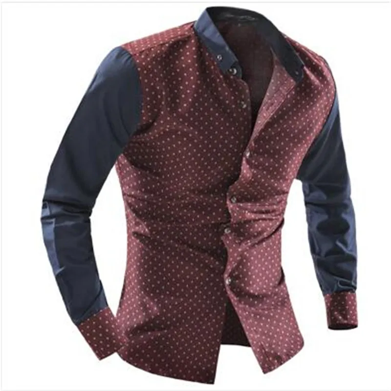 2017 мужская мода рубашка фантазия шить прилив тонкий квадратный воротник платье с