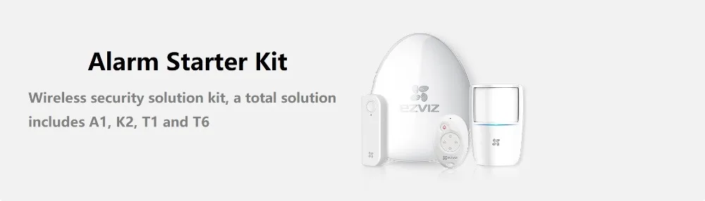 HIKVISION EZVIZ комплект сигнализации стартер интернет-сигнализации хаб A1, PIR детектор T1, пульт дистанционного управления K2, детектор открытости T6