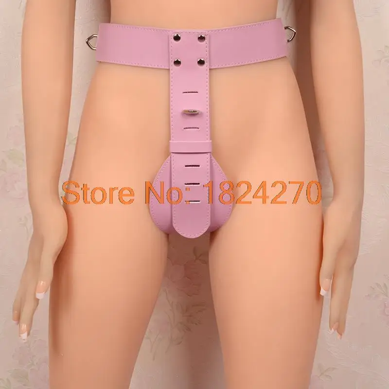 Розовый регулируемый пояс верности из искусственной кожи женское сексуальное