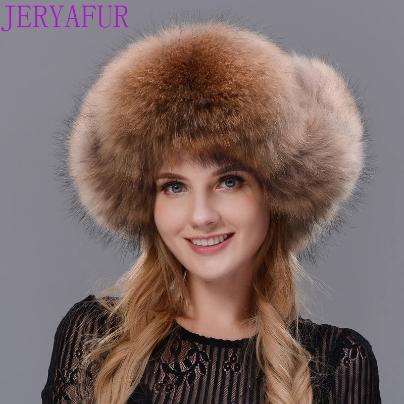 Женская шапка из натурального кроличьего меха Новая женская зимняя теплая с