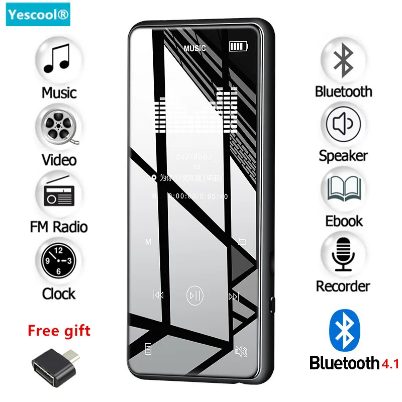 Yescool X8 8 Гб металлический сенсорный ключ Bluetooth MP3 музыкальный плеер Поддержка fm-радио электронная книга hifi аудио видео плеер с динамиком Walkman