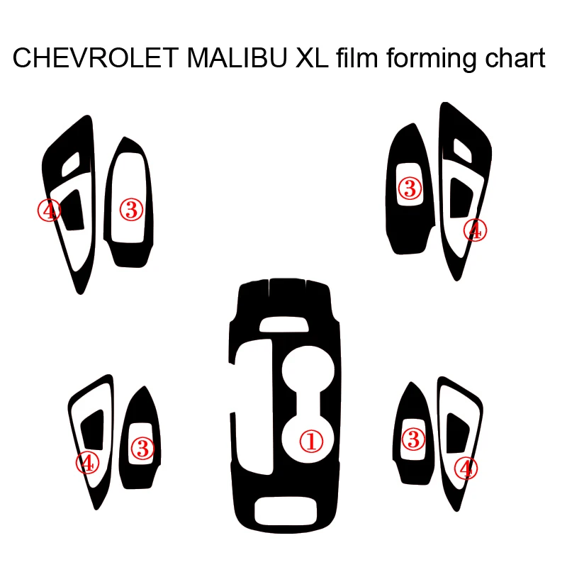 Для Chevrolet Malibu XL интерьерная Центральная панель управления дверная ручка наклейки из углеродного волокна наклейки для стайлинга автомобилей аксессуары