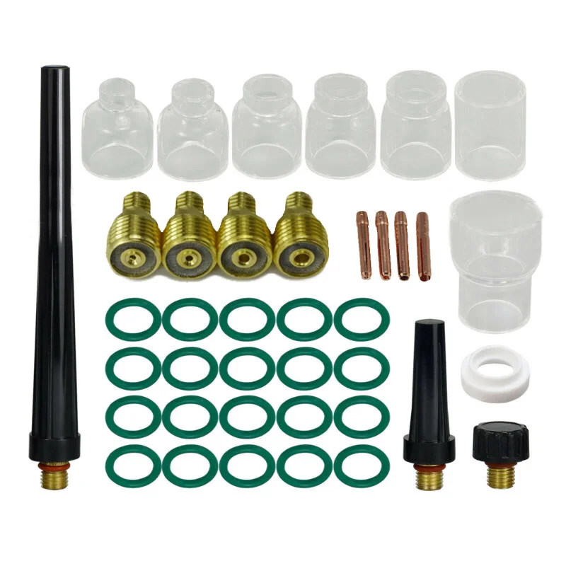 39X TIG Сварочная горелка цанговый газовый объектив чашка из стекла пирекс комплект