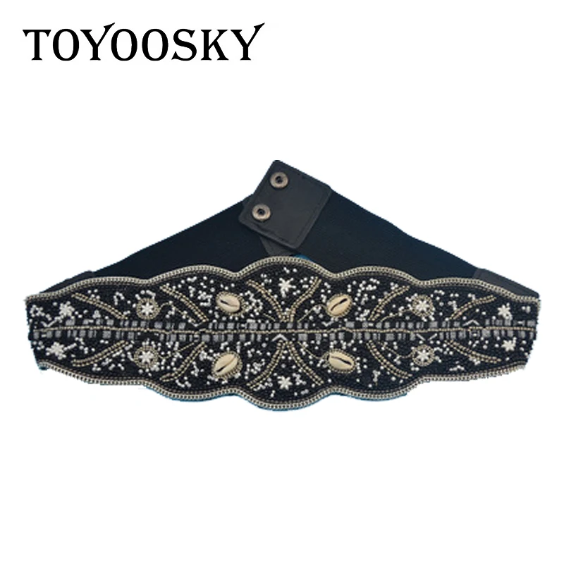 Новое поступление 2019 женский эластичный пояс OL в виде ракушек украшенный