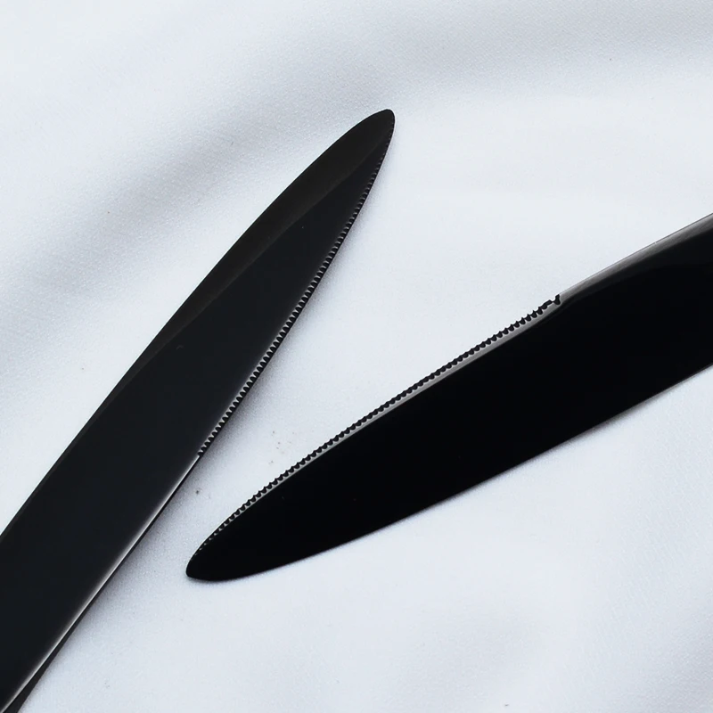 Черный стейк Ножи Западной Стиль Ужин набор посуды Sharp посуда и столовые приборы 6