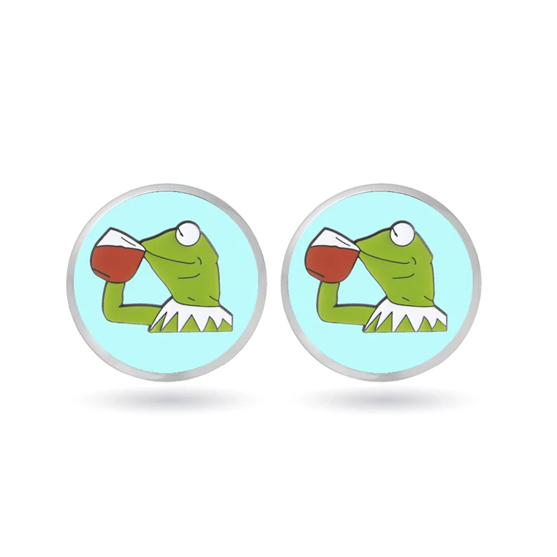 2018 new hot Frog Pepe Stud Earrings Feels Bad Man Sad Good Pop Culture Jewelry Christmas gift | Украшения и аксессуары