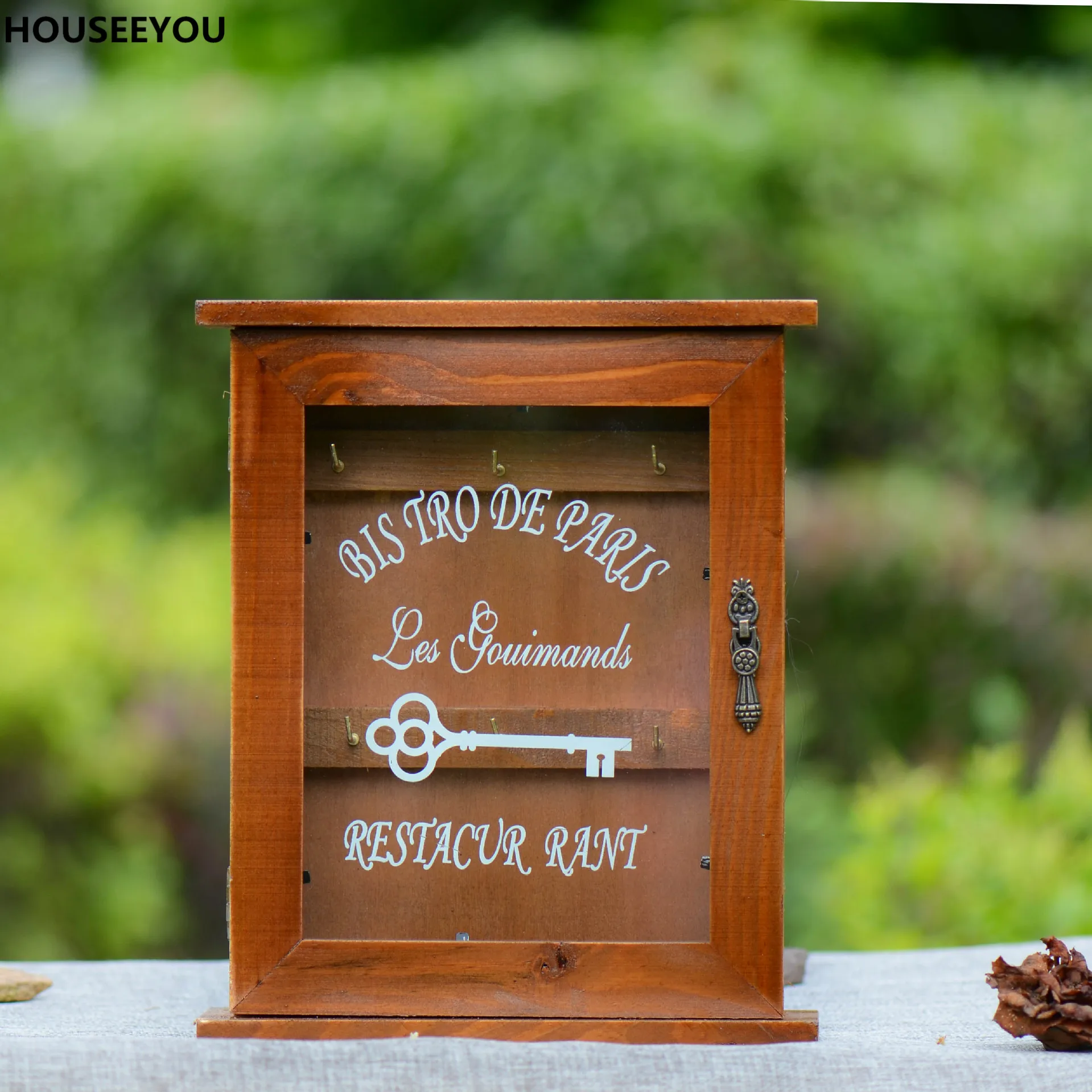 Винтажный деревянный ящик для хранения ключей в европейском стиле держатель