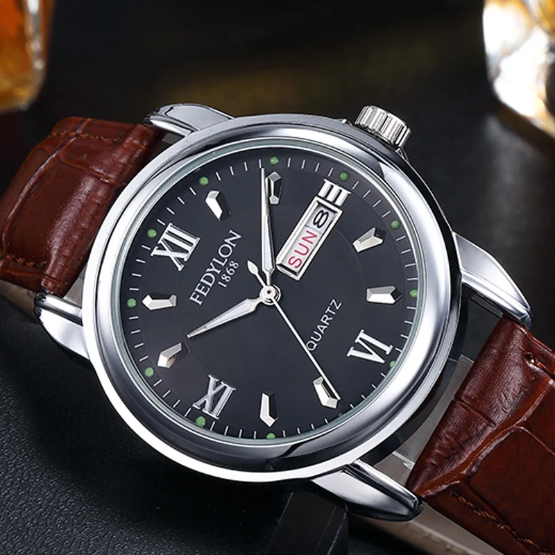 2018 New Hot Week Calendar Men's Watches Business Classic Waterproof Luminous Number Quartz Wrist And Clocks | Наручные часы