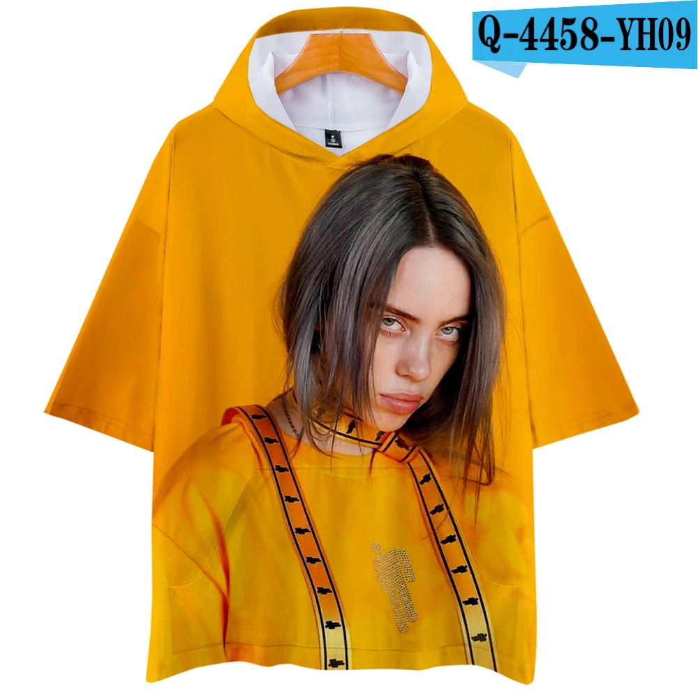 A Billie Eilish 3D толстовки Новинка короткий рукав мода лето/весна футболка классная и дышащая футболка с коротким рукавом - Цвет: A
