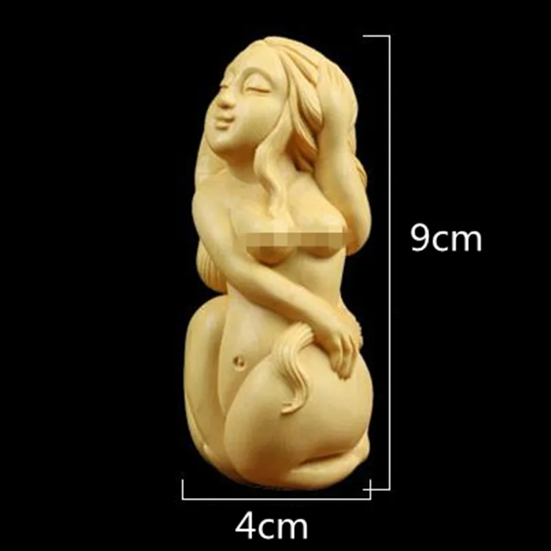 WSHYUFEI Boxwood резьба по дереву ручная ремесло дерево креативная женщина|Статуи и