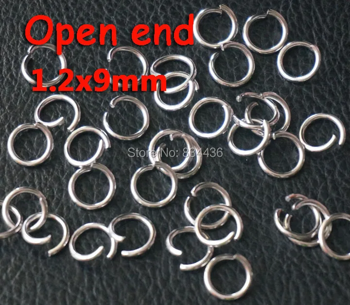 

Free Shipping wholesale 1.2X9mm 316L stainless steel jump rings open end 500pcs DIY necklaces accessories chains jewelry parts