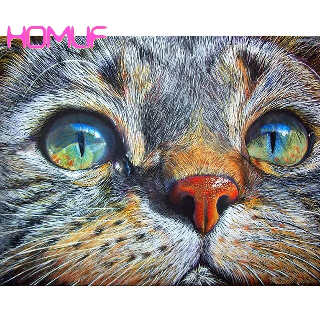 5D DIY Алмазная картина кошка полная круглая вышивка крестиком сверло кристальная