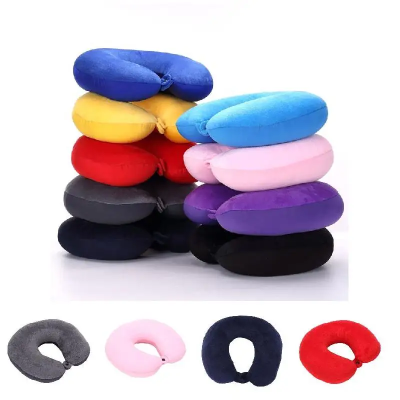 Hot U Shaped Travel Pillow Particles Neck Car Plane Pillows Soft Cushion Home Outdoor Textile LFD