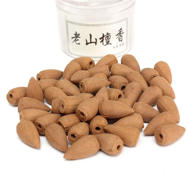 40Pcs/Box Bullet LaoShan Sandalwood Incense Smoke Backflow Hollow Cones Tower Incense Wholesale
