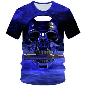 Футболка для мальчиков и девочек, детская летняя футболка в стиле панк с 3D изображением черепа и пули, От 4 до 20 лет, 2020