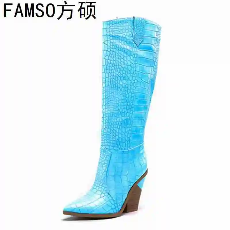 FAMSO/2019 обувь на каблуке женские ботинки мотоботы из натуральной кожи высоком