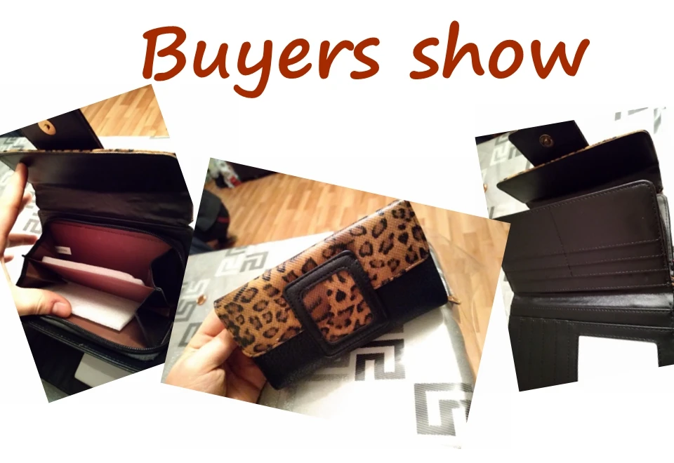 AFKOMST Leopard Women Wallet Long Luxury Solid Coin Purse Credit Card Holder High Quality Clutch Money Bag Walle VKP1524