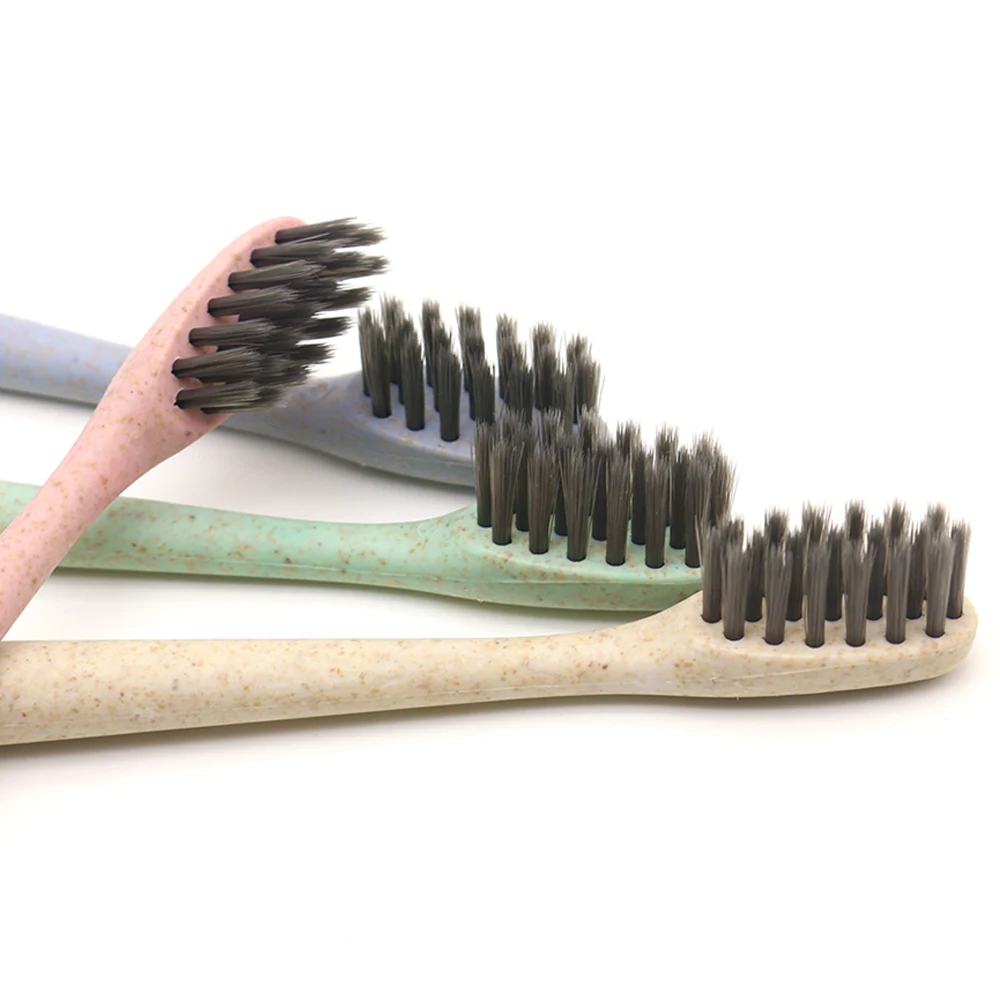 Зубная щетка DR.PERFECT из 100% натуральной пшеницы 4 шт. круглая ручка с щетиной