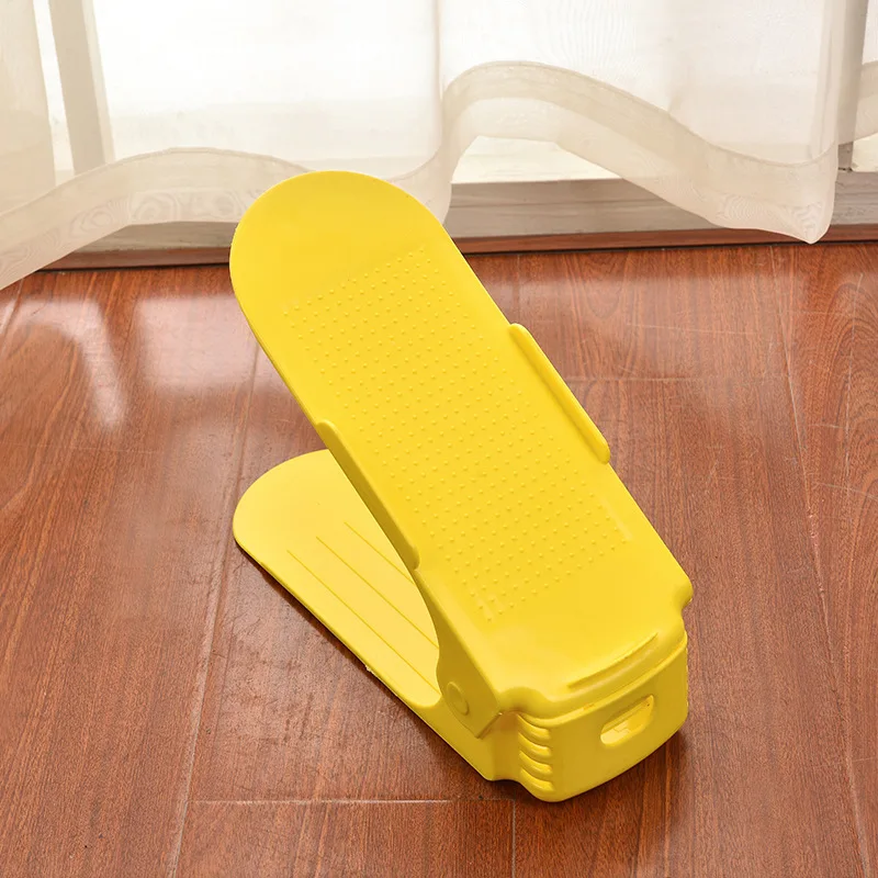 12pcs yellow 8/10/12 шт. органайзер для обуви обувь стеллаж для хранения коробка из-под обуви, укажите это прочный регулируемый обувь Поддержка слот Экономия пространства шкаф стенд - Цвет: 12pcs yellow