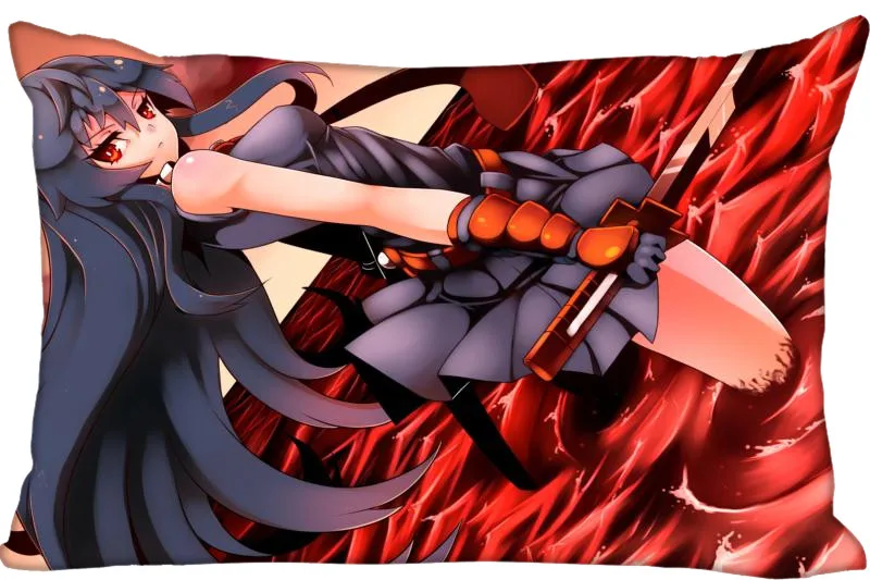 Обычная подушка чехол анимэ Akame ga KILL прямоугольник Подушка на молнии Чехол 45x35 см
