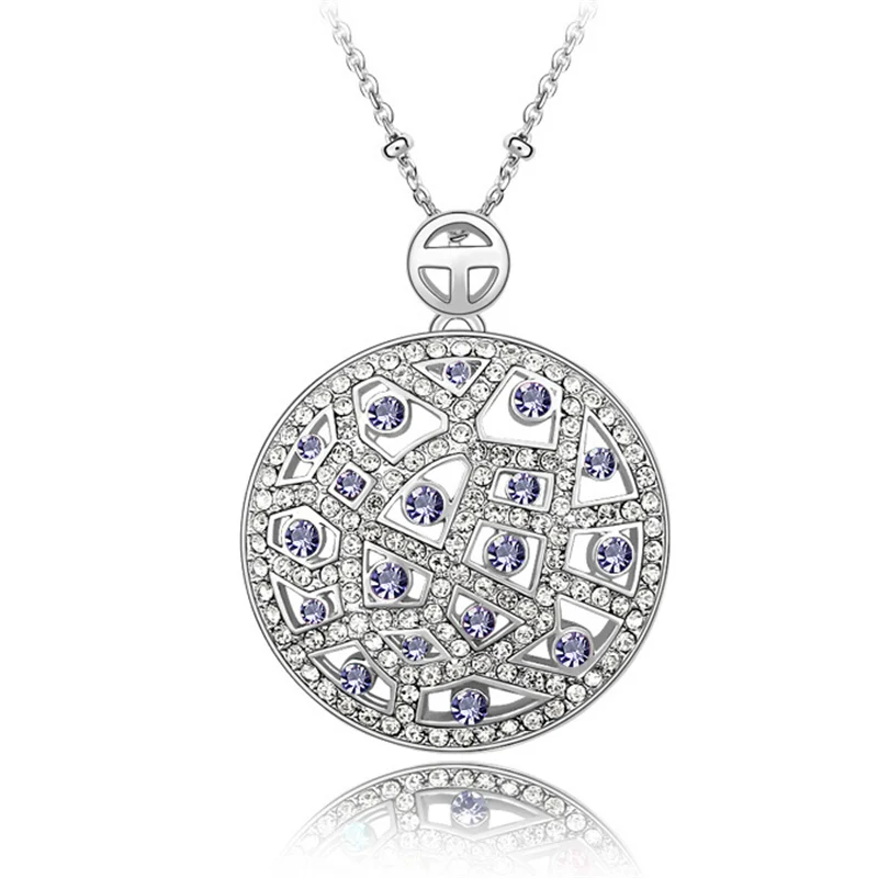 Женское Ожерелье с крупными круглыми кристаллами Swarovski SHDEDE подвески в винтажном