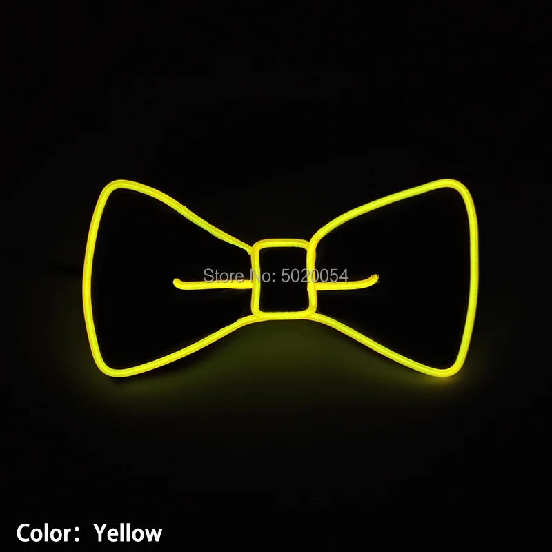 Design-A Yellow GZYUCHAO EL мужской подарок EL Wire черные галстуки Свадебный декор неоновый светодиодный светящийся галстук-бабочка для мужчин для мальчиков - Цвет: Design-A Yellow