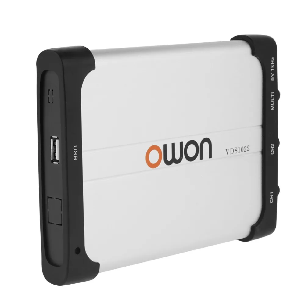 OWON 1 комплект двухканальный VDS1022 Виртуальный USB осциллограф 100MSa/S 25M UI дизайн осциллограф для ПК USB питание шины