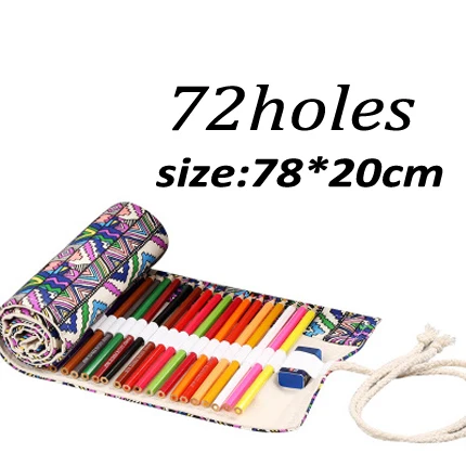 Светло-серый 12/24/36/48/72/108 Roll School Pencil Case Canvas Pencil Case Makeup Brush Pen Pouch Wrap Roll Painting Stationery - Цвет: Светло-серый