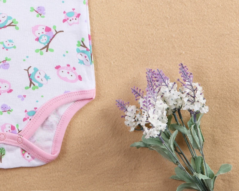 3 шт. детский хлопковый комбинезон с коротким рукавом и круглым вырезом|baby girl|3 pcs