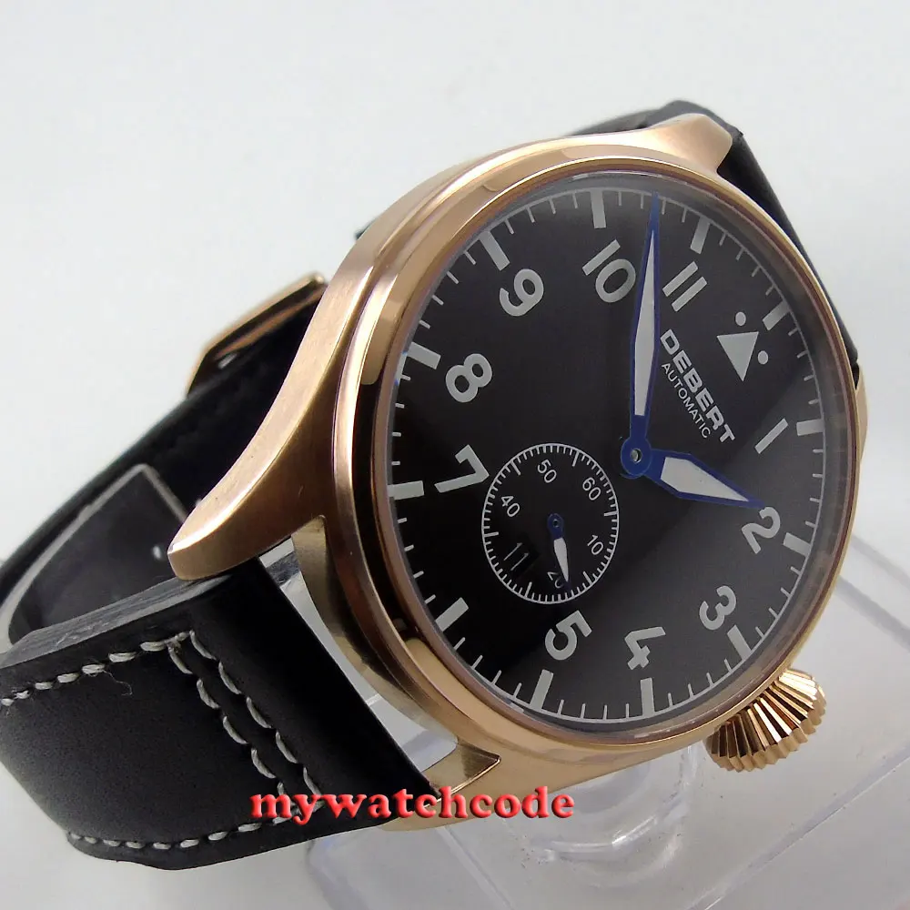 Автоматические Мужские и женские часы с сапфировым стеклом черным циферблатом 42