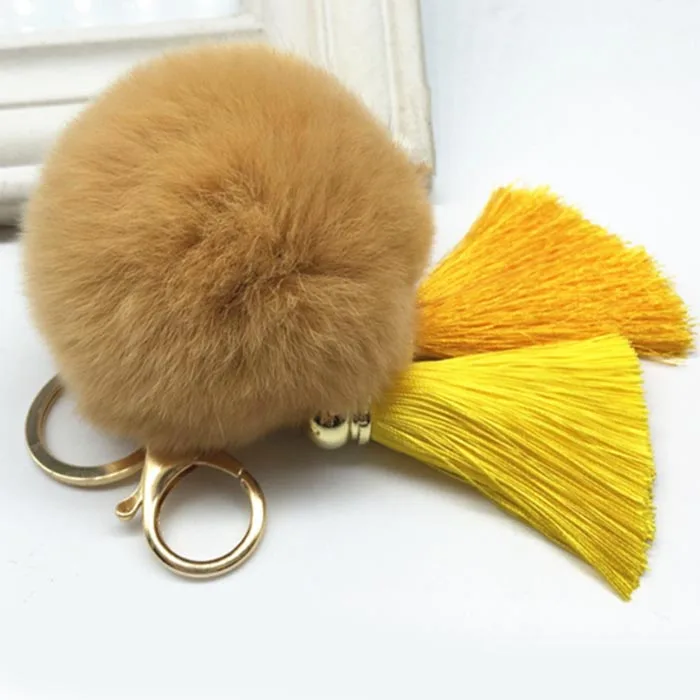 Новинка Лидер продаж распродажа кисточкой помпон брелок для ключей кольцо с