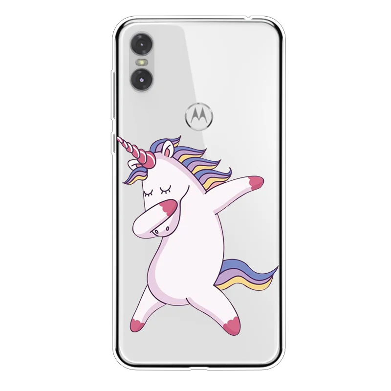 djstiaow Милый чехол для Motorola Moto One с единорогом и фламинго, мягкий чехол для Motorola Moto P30 Play, чехол для телефона, прозрачный - Цвет: djstiaow