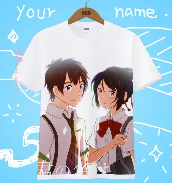 Костюм для косплея Kimi no Na wa с вашим именем Taki Tachibana хлопковая Футболка Makoto Shinkai|tee