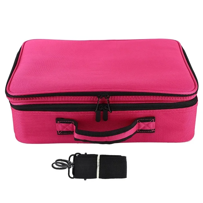 Rose Red Высокого качества 3 слоя татуировки мешки для хранения косметики OrganizerBeauty художника кисти макияжа чехол с плечевым ремнем тату костюм чехол расходные материалы - Цвет: Rose Red