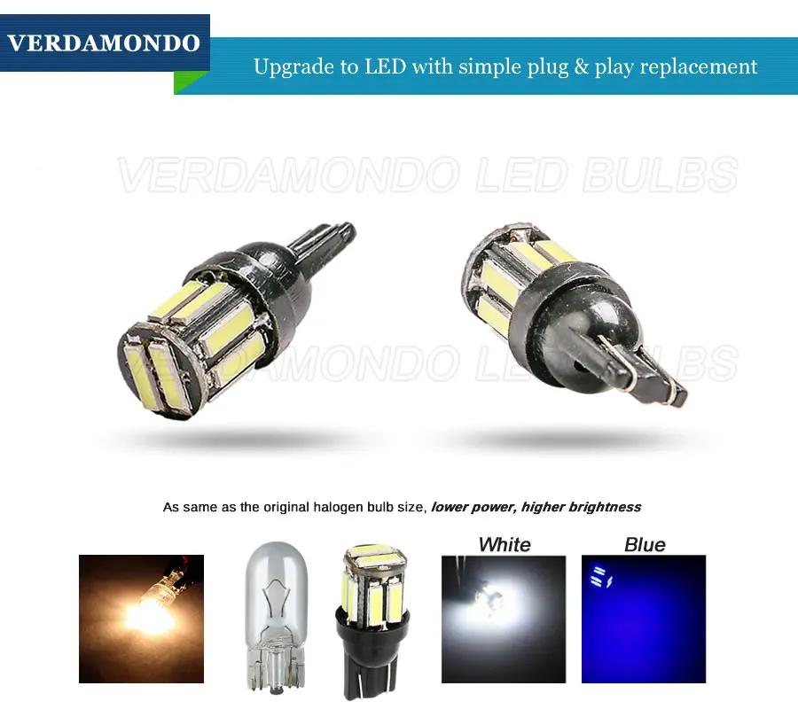 6 шт. W5W 10-7020 SMD автомобильный T10 светодиодный 194 168 сменный клиновидный задний