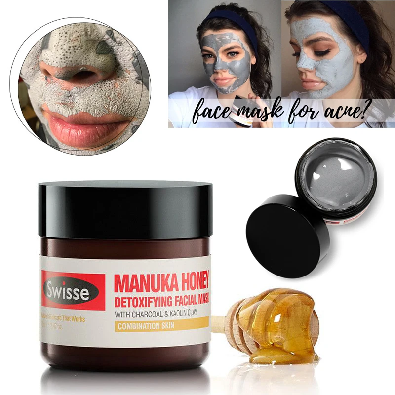 Оригинальная детоксикационная маска для лица swise Manuka мед 70 г угольная и
