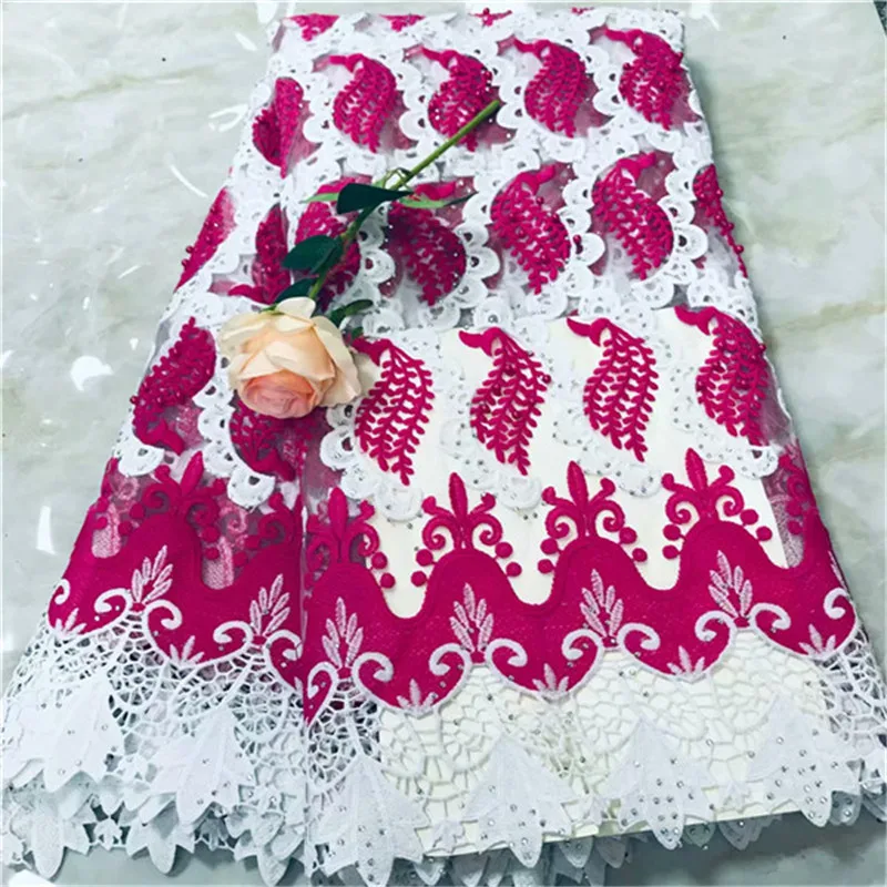 

New Design Milk Silk African Lace Fabrics For Dress,African Swiss Voile Lace High Quality French Guipure Lace Fabric with Stones