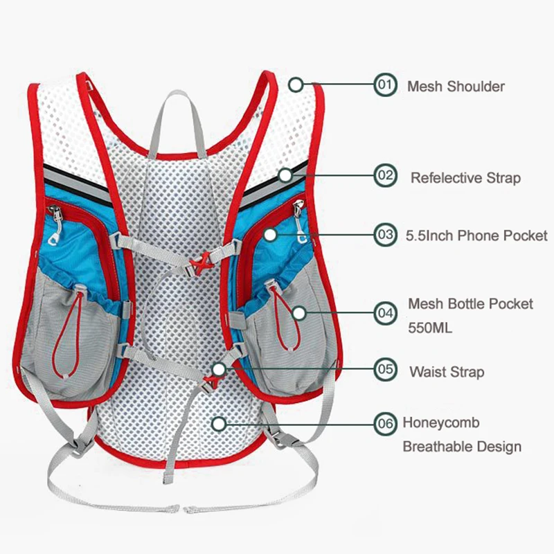 Дышащий жилет с гидратацией для бега легкий рюкзак мужчин и женщин спортивная