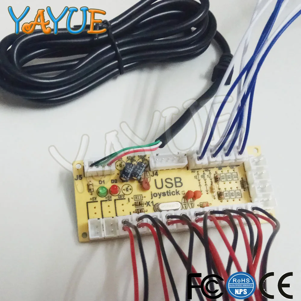 Нулевая задержка USB энкодер для ПК аркадный джойстик Кнопки DIY Kit с 2pin кабелями 8 способ 5pin джойстик для Mame Jamma машина