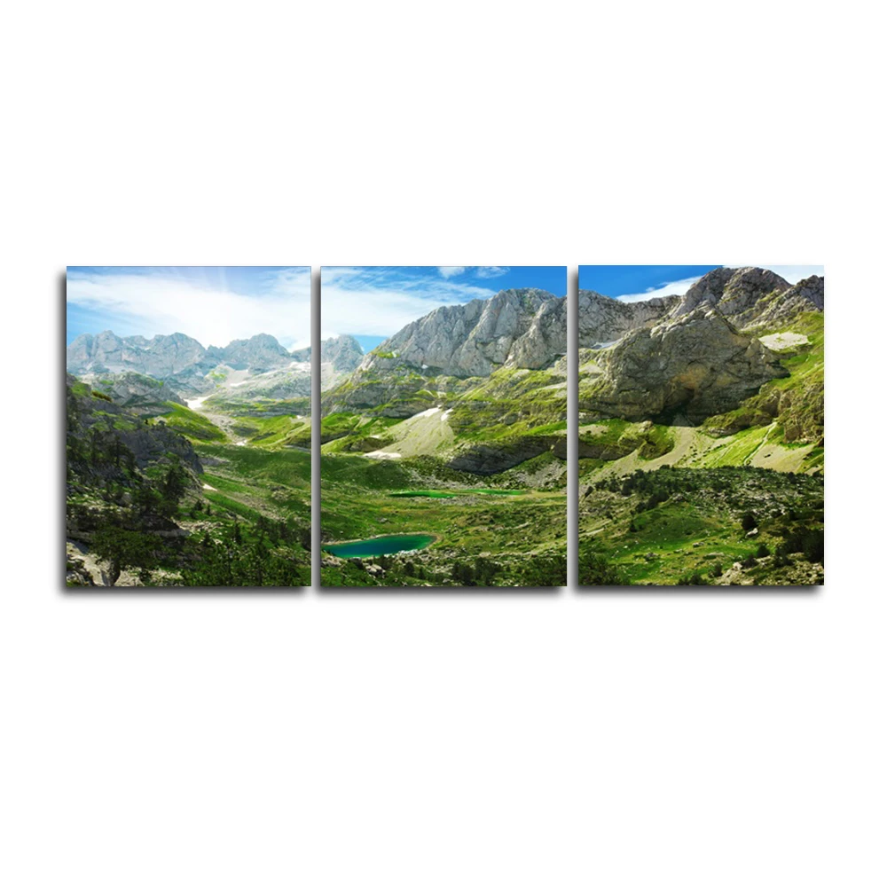 

Laeacco Spring Green Mountain Posters and Prints Nordic Home Living Room Decoration Art Canvas Paintings on the Wall