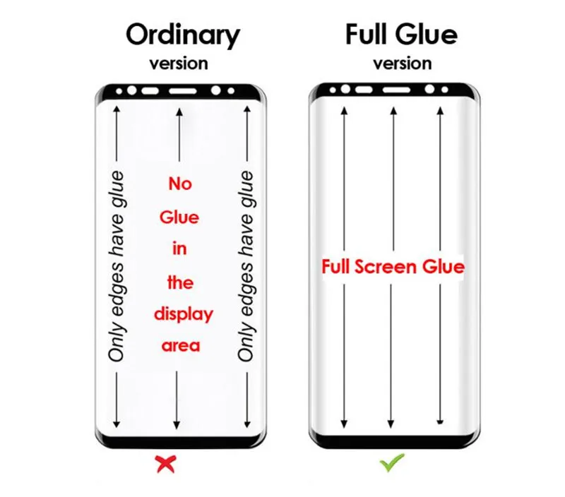 5D изогнутое полное клеевое закаленное стекло для Samsung Note 8 полностью приклеенная